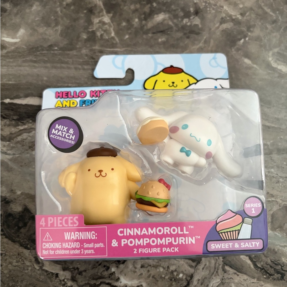 Sanrio Cinnamoroll & Pompompurin Figure Set - Yellow andโ White